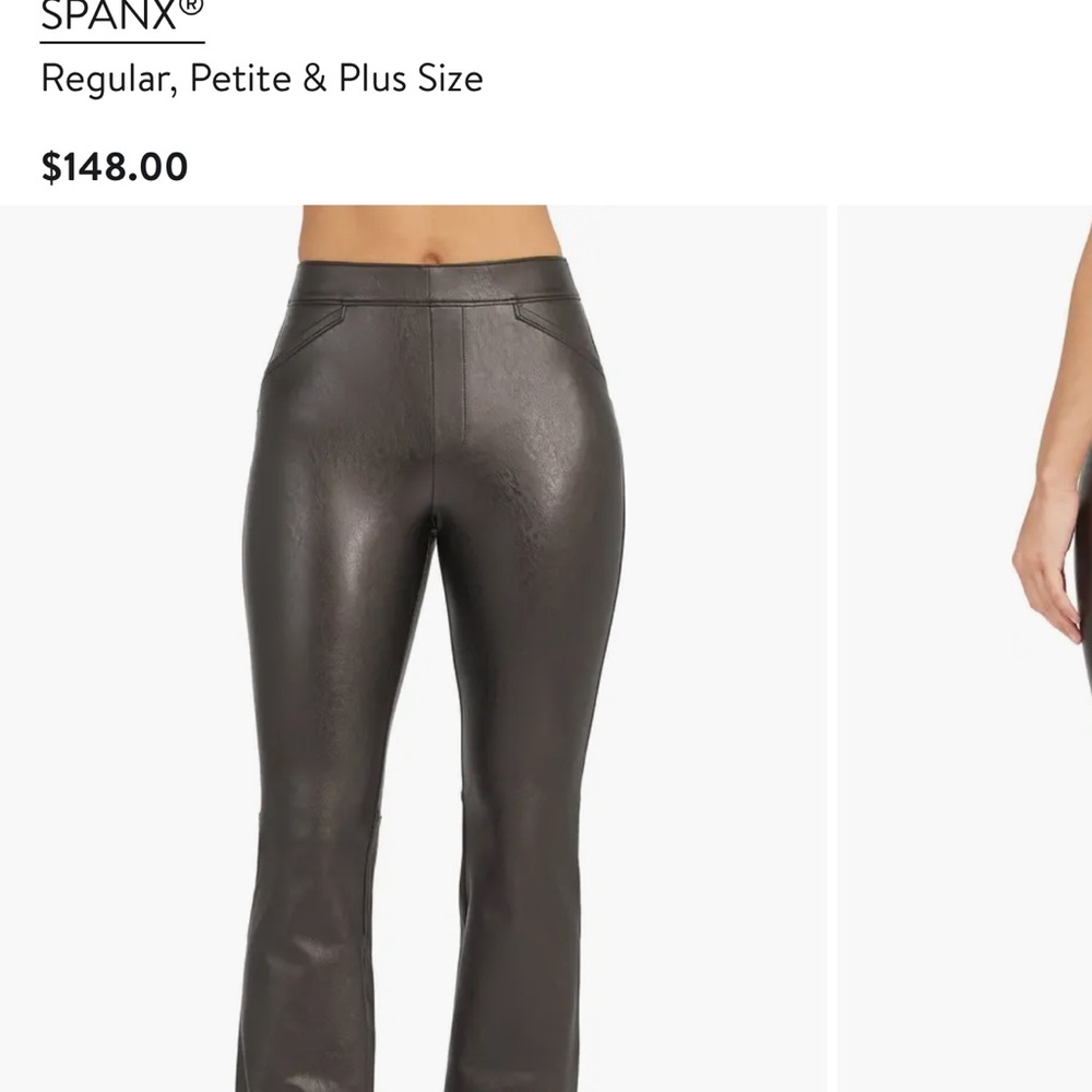 SPANX black Faux Leather Pants flare